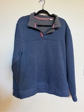 Orvis Quarter Zip Fleece Lined Pullover Large Fishing Camping Navy